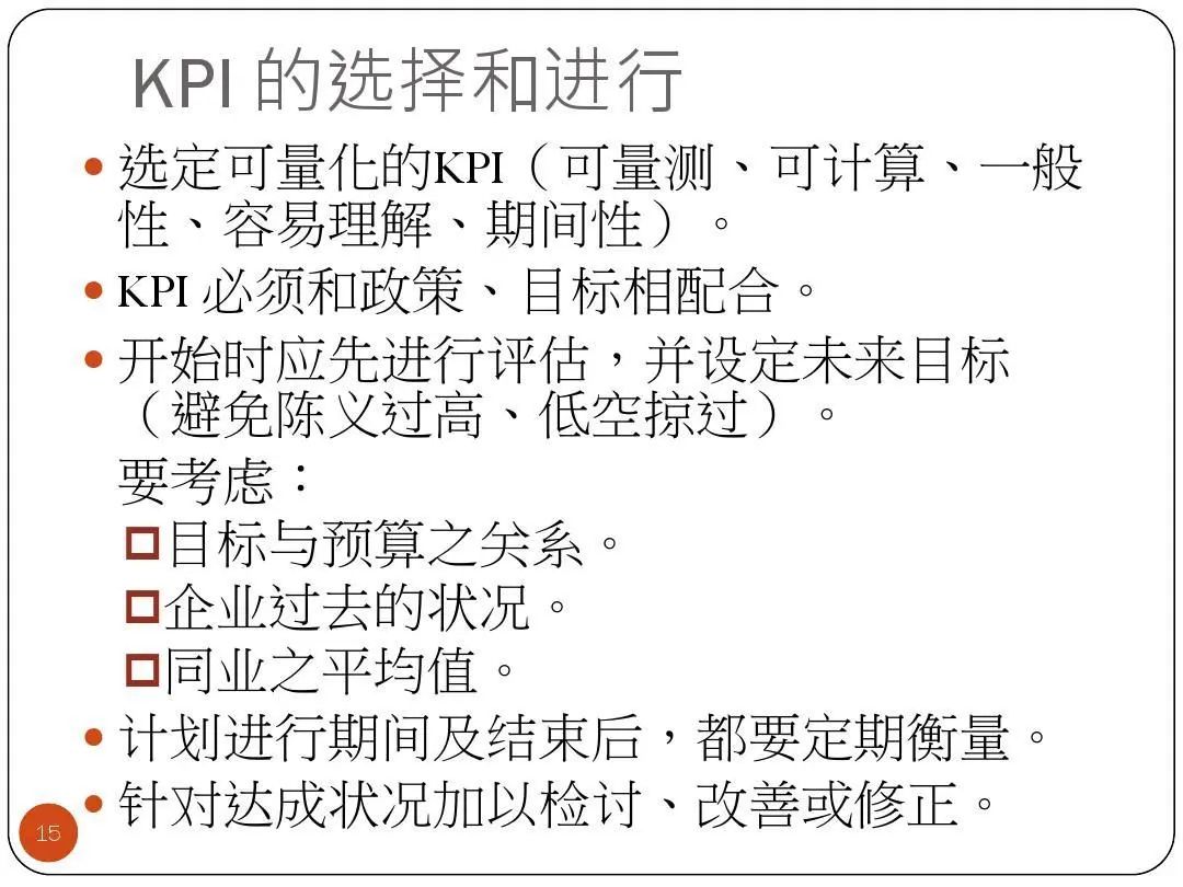 ISO9001质量目标及KPI指标分解